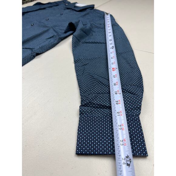 Esabel C Men's Small Navy Blue Casual Button Down Long Sleeve Dress Shirts Top - Picture 5 of 10